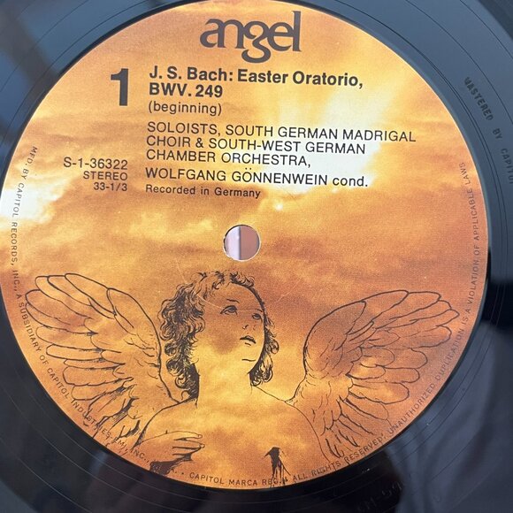 Bach Easter Oratorio BWV.249 LP Wolfgang Gonnenwein LP Angel S-1-36322 Germany - Picture 3 of 9